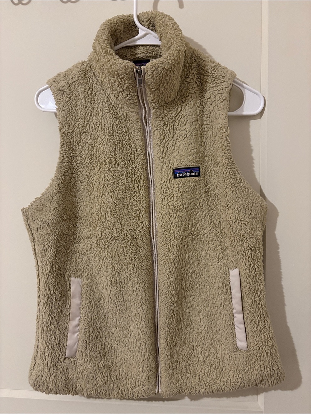 Patagonia Women’s Beige Sherpa Fleece Vest